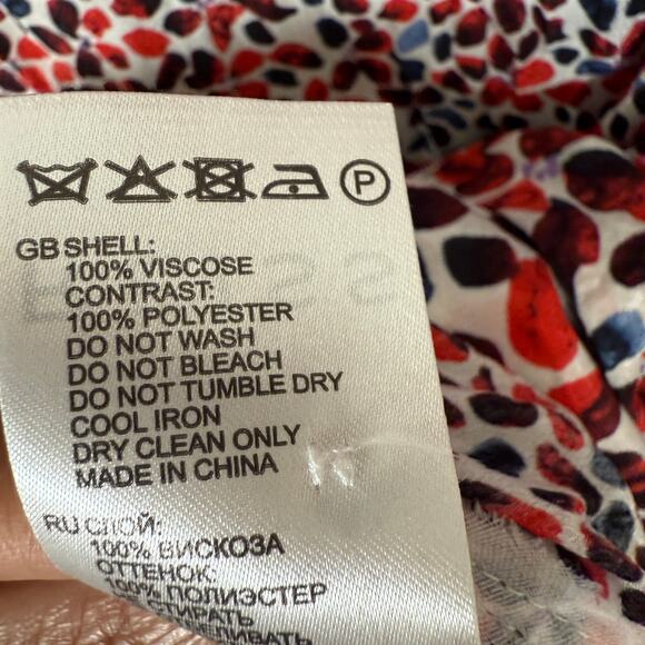 Reiss Anush Red Black White Abstract Print Dress Vintage Look Women’s | Size 4 - Picture 12 of 14